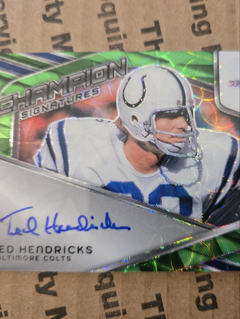 Panini Champion Signatures Football Card - Ted Hendricks Auto Baltimore Colts